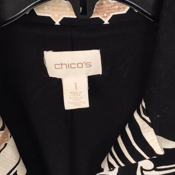 Chico’s Multicolor Blazer Sz 1 - Picture 2 of 2